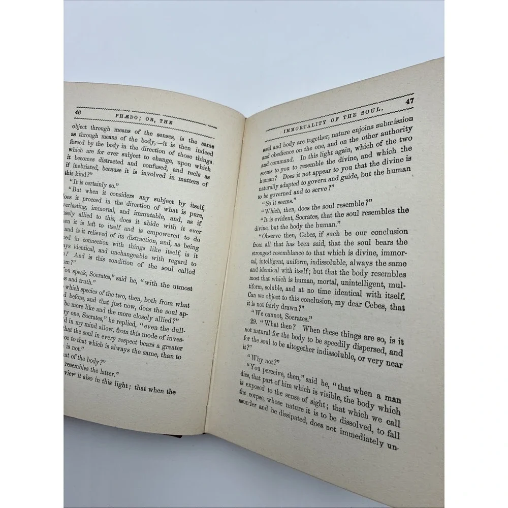Plato On The Immortality Of The Soul Phaedo Hurst & Co Antique Hardcover Red